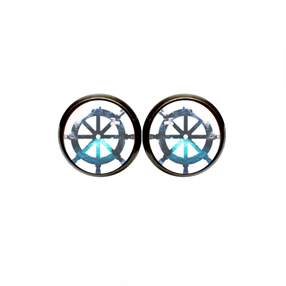 ⚓️ Nautical Helm Earrings (Ship's Wheel)